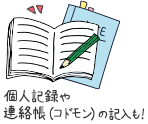 個人記録や連絡帳（コドモン）の記録も